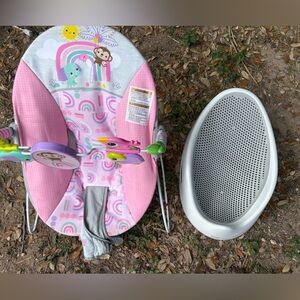 Pink Baby Bouncer with Animal Print